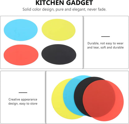 Multicoloured Silicone Bottle Opener Grippers, 4Pcs Rubber Jar Gripper Pads, Round Non-Slip Kitchen Coasters for