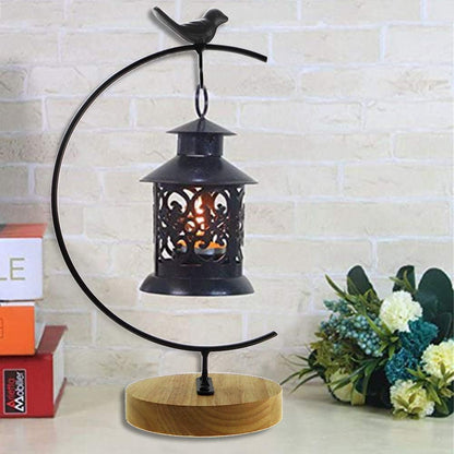 YY YEARCHY Metal Terrarium Ornament Display Stand, Flower Pot Iron Pothook for Hanging Glass Globe Ball (Black, 1)