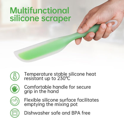 Nonstick Silicone Knife Shaped Flexible Kitchen Spatula Scraper Turner - Green