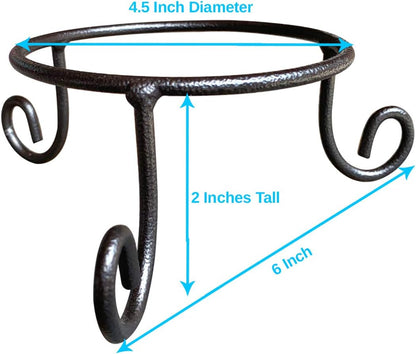 4.5inches 2inches Black Iron Gazing Globe Stand, Wrought Iron Sphere Holder, Crystal Ball and Glass Bowl Display Stand
