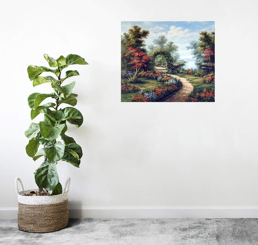 Landscape Wall Decor Art Print Poster, Garden Path Under Flower Arch (16x20)
