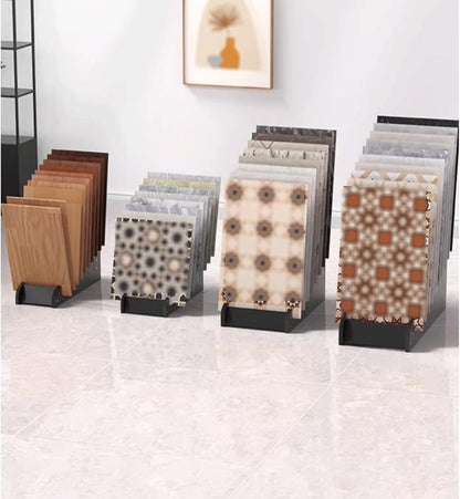 Floor Tile Sample Rack,Wooden Tile Sample Display Rack - 59x43x44.5cm Floor-Standing Organizer for Retail & Home Improvement, Multi-Slot Storage Shelf for Tiles, Samples, & Building Material