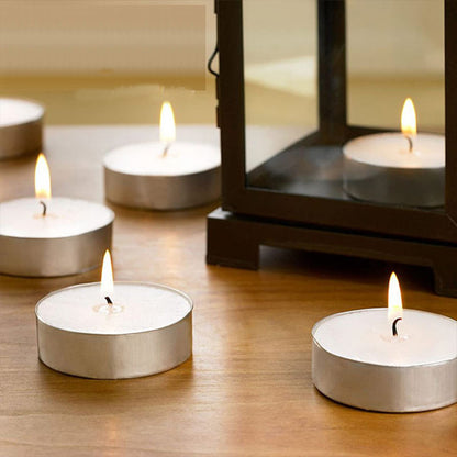 AlterEgo Unscented Tea Lights - 100 Pack Tealight Candles - 4+ Hour Burn Time - Clean-Burning White Palm Votive Smokeless Tealights Candles for Home, Shabbat & Anniversaries (100Pack)