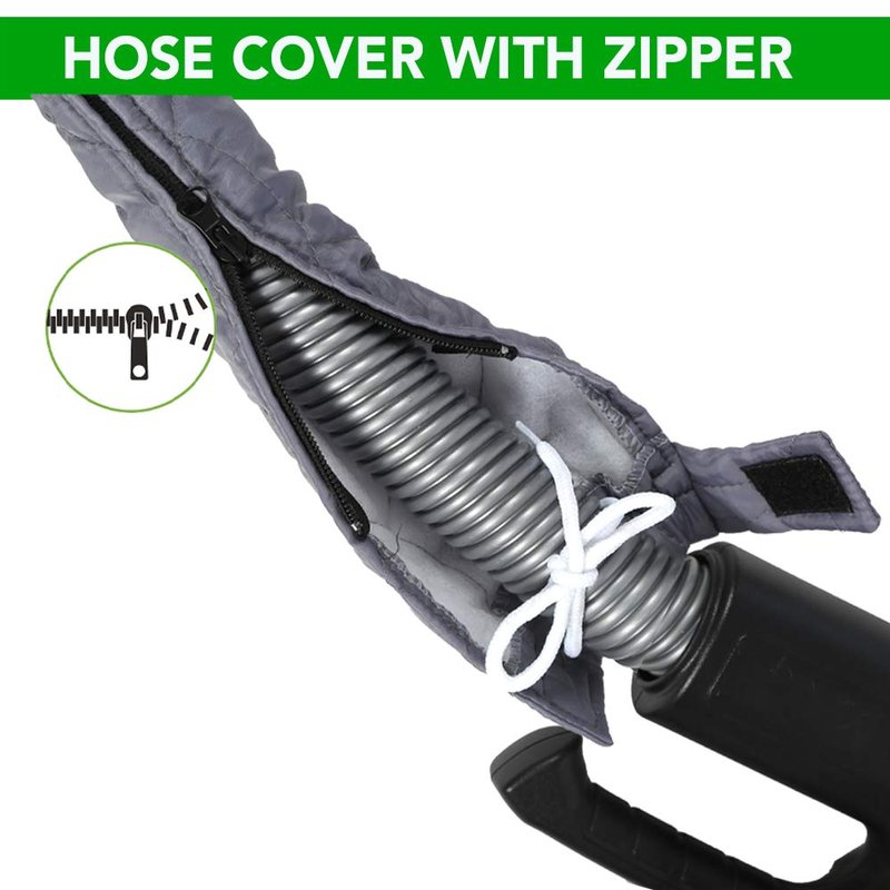 Nadair OVO Universal Padded Cover, Fits All 40 to 42 ft Central Vacuum Hose, Machine Washable, Easy to Install with Zipper, 42ft, grey, Model:ACCHO-COV40ZIP-OVO