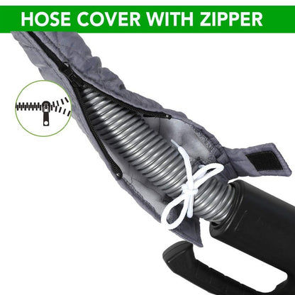 Nadair OVO Universal Padded Cover, Fits All 40 to 42 ft Central Vacuum Hose, Machine Washable, Easy to Install with Zipper, 42ft, grey, Model:ACCHO-COV40ZIP-OVO