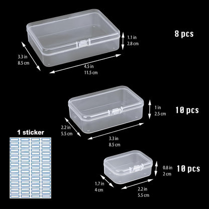 Bead Organizers and Storage-28 Pcs Small Plastic Boxes,Mini Clear Plastic Storage Boxes with Lids,for Jewelry Making Organizer,Containers Hair Accessories, Earrings,Crafts,Sewing Supplies Bead Storage