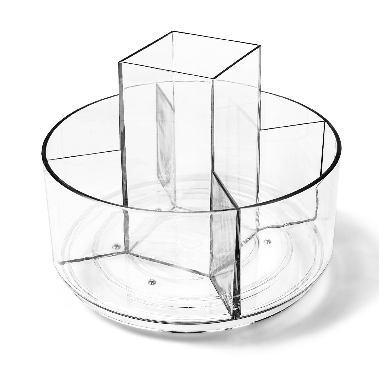 YOFANNER Rotating Acrylic Pen Holder, Clear Pencil Holder for Desk, 360 Degree Rotating Makeup Brush Holder and Storage Organizer, Modern Desk Organizer for School, Home and Office.