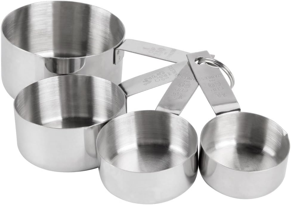 Tablecraft Set of 4 Stainless Steel Measuring Cups - Set of 4