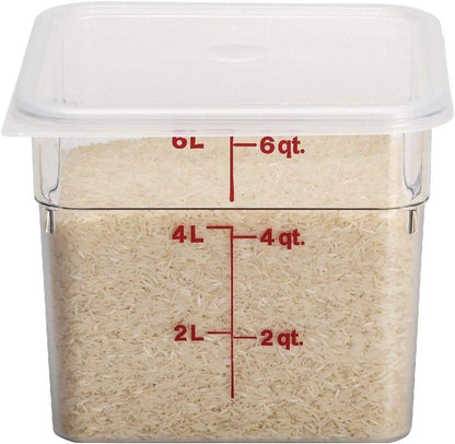 Cambro Food Storage Container, Classic Series Square, 6 QT (Quart), Commercial Grade for Food Prep