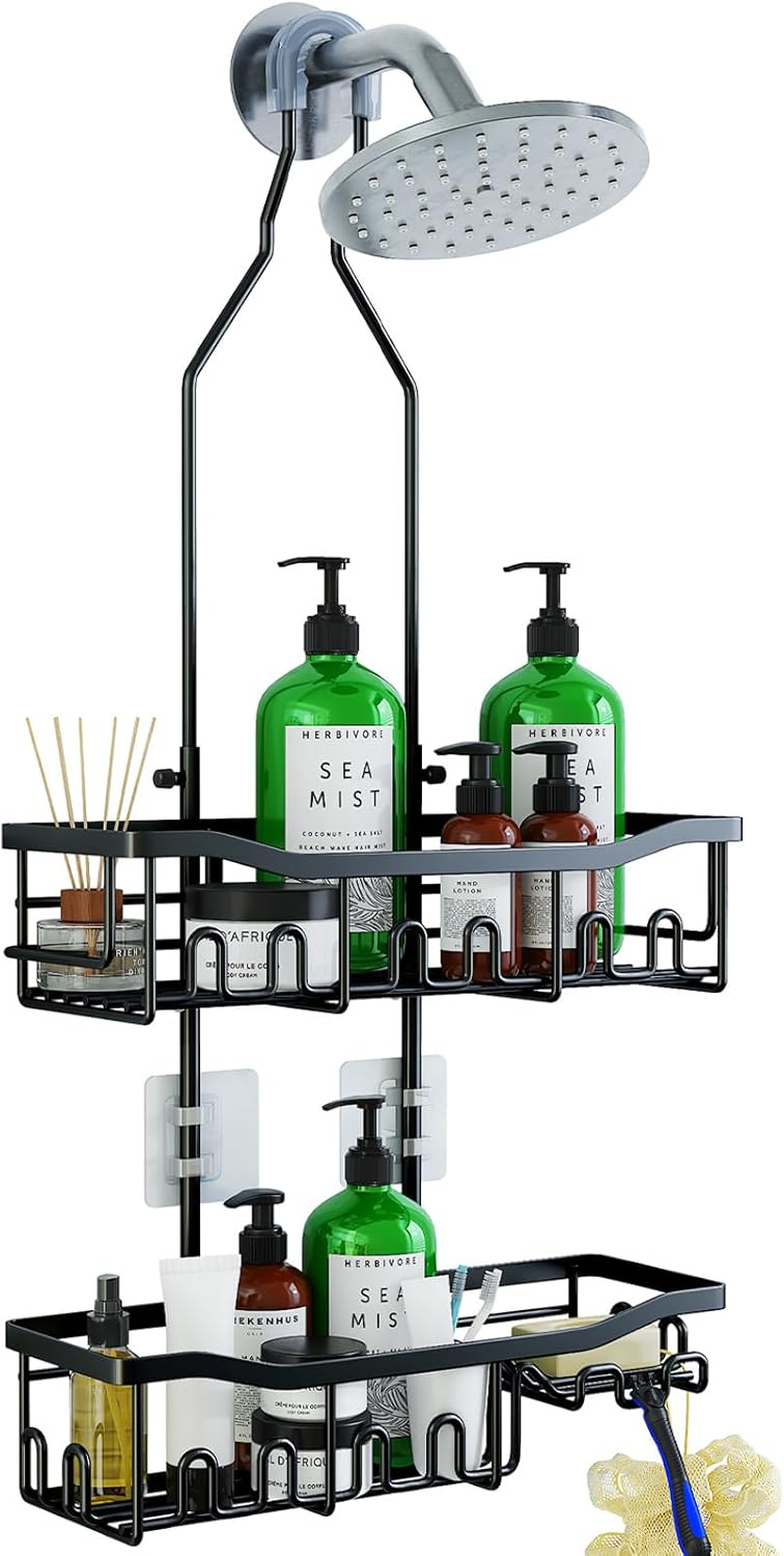 Skiennix Shower Organizer - Upgraded Extended Length, Rustproof Shampoo & Soap Holder | Large Bathroom Caddy