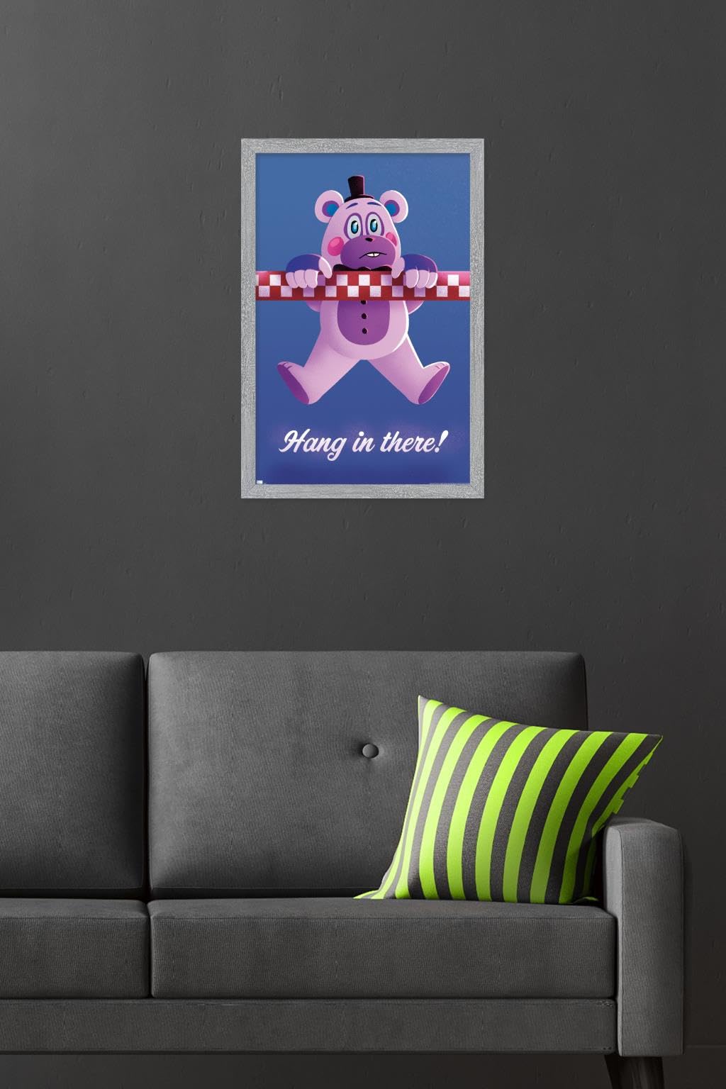 Five Nights at Freddy's: Security Breach - Hang In There Wall Poster, 22.4L" x 14.7W", Gray Framed Version