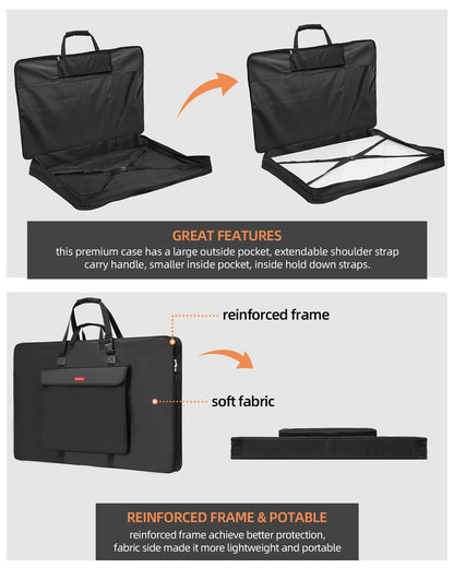 Nicpro Upgrade Art Portfolio Bag 20 x 26'', Waterproof Nylon Artist Bag with Reinforced Side Edges & Adjustable Shoulder Strap, Storage Art Portfolio Case for Artwork Drawing Canvas Photography Poster