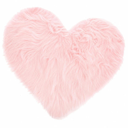 LOGOFUN Nail Background Mat for Pictures Faux Fur Nail Mat for Pictures Heart Shaped Fluffy Nail Cushion for Nail Display Photography - Pink (19.65X17.29X0.39in)