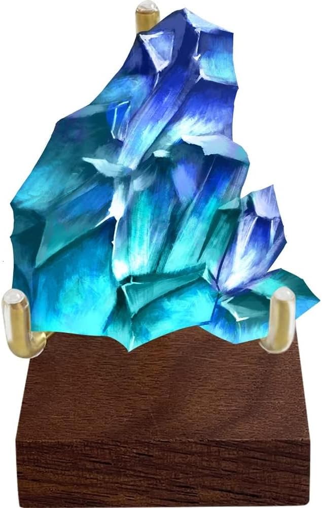 Adjustable Brass Crystal Display Stand with Walnut Base, Mineral Specimens Display Stand for Stones, Geodes