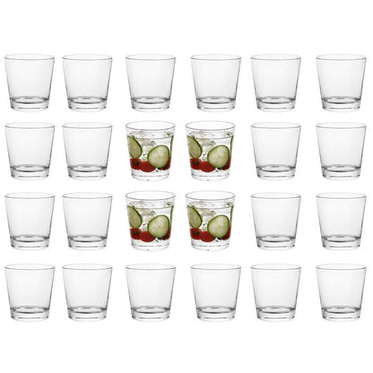 BTGLLAS 9oz Lowball Glasses, 24pc Short Glass Sets - Lead-Free Crystal Drinking Glasses for Water, Mojito, Tom Collins - Premium Bar Glassware & Cocktail Glass Set (24, Small)
