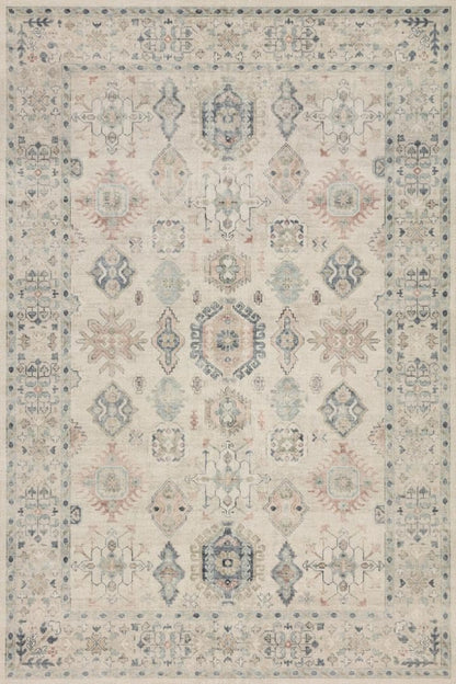 Loloi Hathaway Collection HTH-04 Runner Rug, Beige/Multi, 2'-6" x 7'-6", .25" Thick, Soft, Durable, Modern, Low Pile