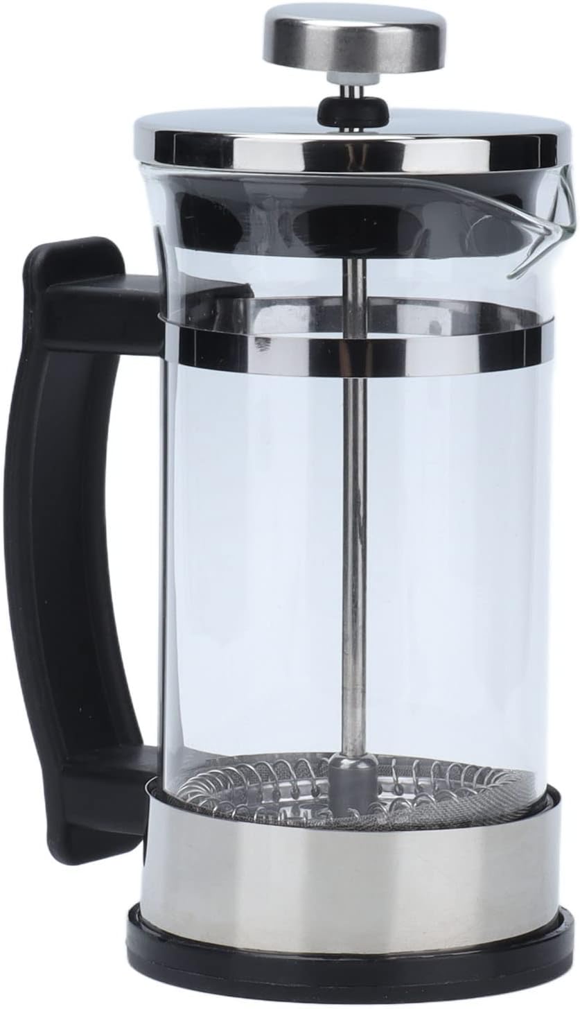 French Press Coffee Maker, 11.8oz Borosilicate Glass Carafe with Triple Filters for Espresso and Tea