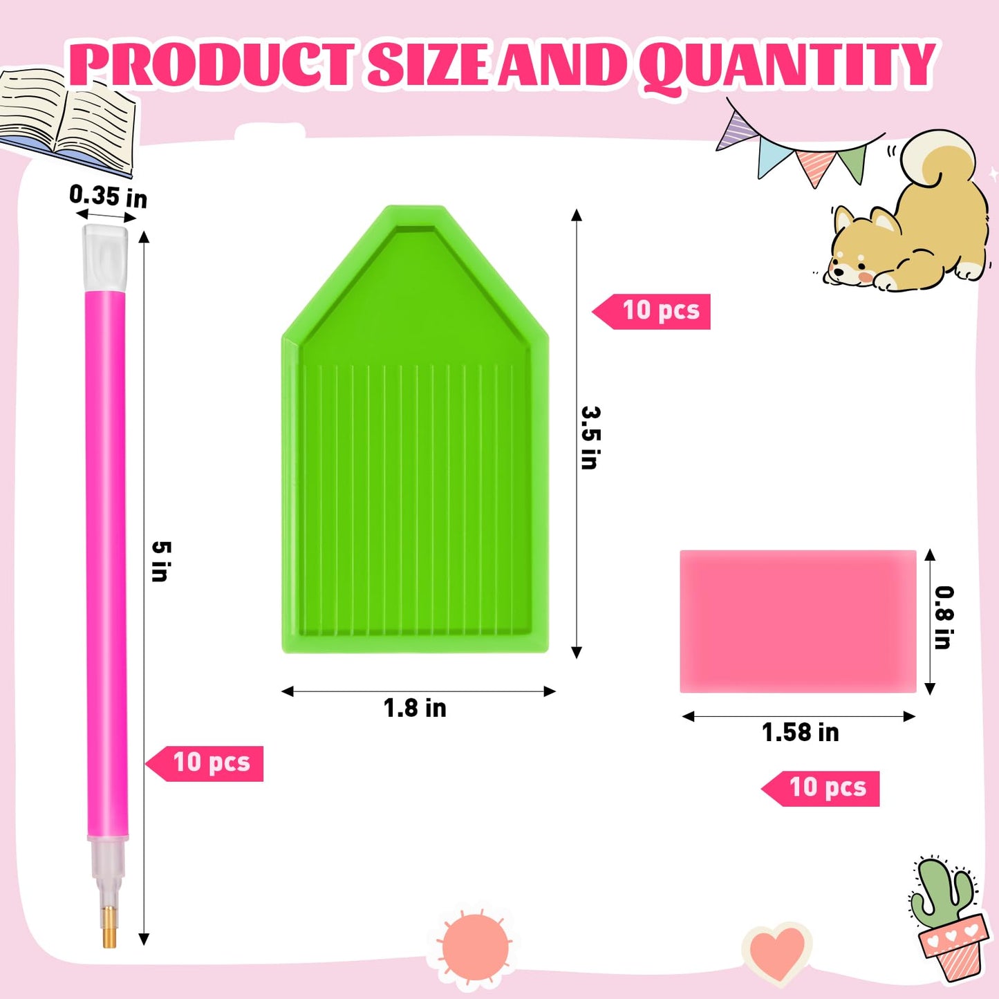 SYWHXY 30PCS Diamond Art Painting Tools 5D Diamond Art Wax Accessories with 10 Drill Pen Grip Tray, Diamonds Painting Kits for Kids Adults DIY Paintings Crafts