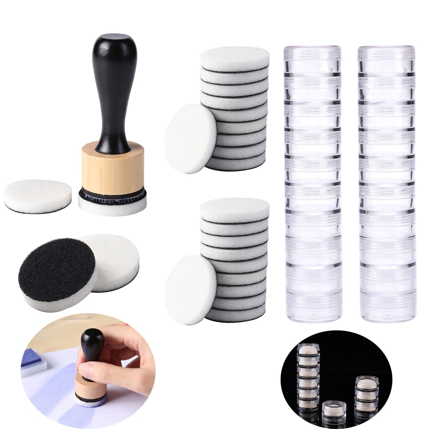 BAOFALI Mini Ink Blending Tool,with Foams Replacement Refill Foam Tool for Foams Scrapbooking Painting Drawing Art Supplies Handle Ink Tools Embossing Stencils