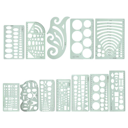 Drawing Tools, Geometric Stencils Drawing Stencils Geometric Drawing Template Multi Function Measuring Ruler 12pcs Ruler Set Curve Shaped Grading Rulers for Sewing Pattern