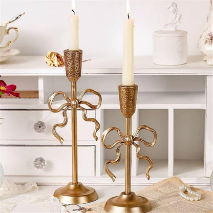 Candle Holders 2 Pcs Luxury Gold Candle Holder Ornaments, Elegant Candle Holder for Weddings, Churches, Halloween, Dining and Home Accessories Decorative Candle Holder