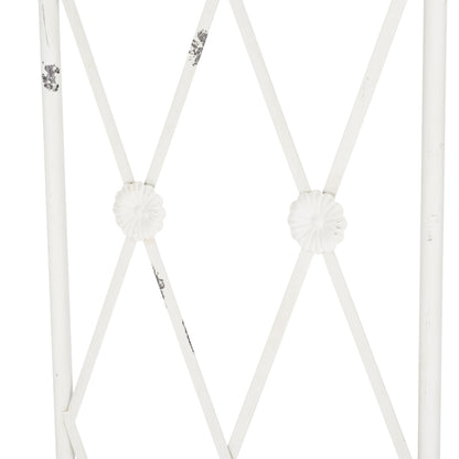 SAFAVIEH Outdoor Collection Atticus Antique White Wrought Iron Lattice Arch Garden Arbor