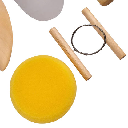 S & E TEACHER'S EDITION 19 Pcs Pottery Tools & Clay Sculpting Tools, Double Sided Ceramic Clay Carving Tool Set for Pottery Modeling Smoothing.