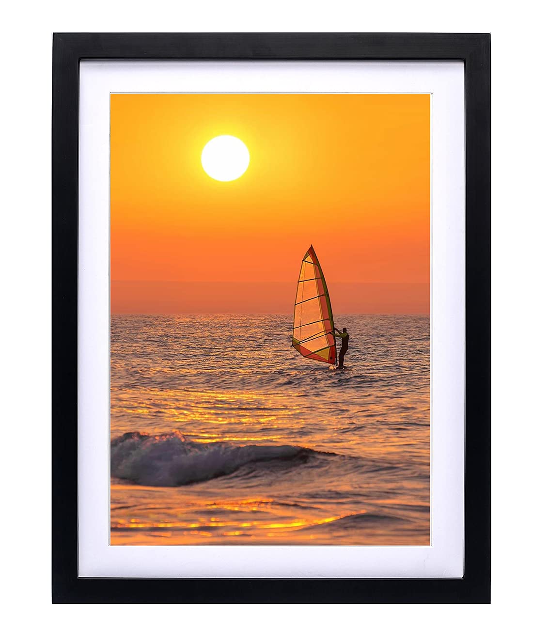 ZZFQXZ 12x16 Frames for Diamond Painting 30x40cm Diamond Art Frame Display Picture 10x14inch/25x35cm with Mat, 12x16inch/30x40cm Solid Wood Frame Black (ZK002