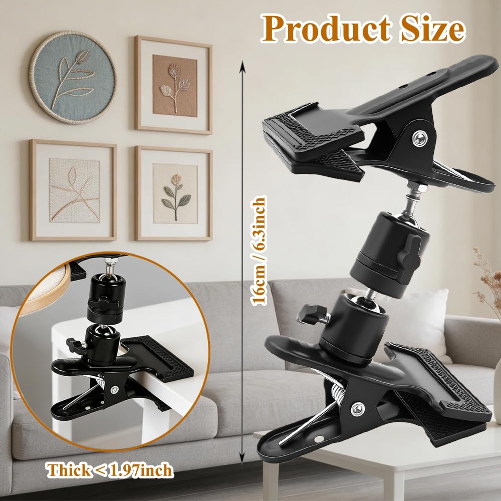 PXIRQ Embroidery Hoop Stand Hands-Free: 360° Rotation Adjustable Table Metal Clamp for Cross Stitch, Needlepoint, Punch Needle & DIY Crafts – Compatible with Most Sizes/ Shapes of Embroidery Hoops