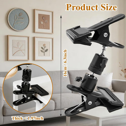 PXIRQ Embroidery Hoop Stand Hands-Free: 360° Rotation Adjustable Table Metal Clamp for Cross Stitch, Needlepoint, Punch Needle & DIY Crafts – Compatible with Most Sizes/ Shapes of Embroidery Hoops