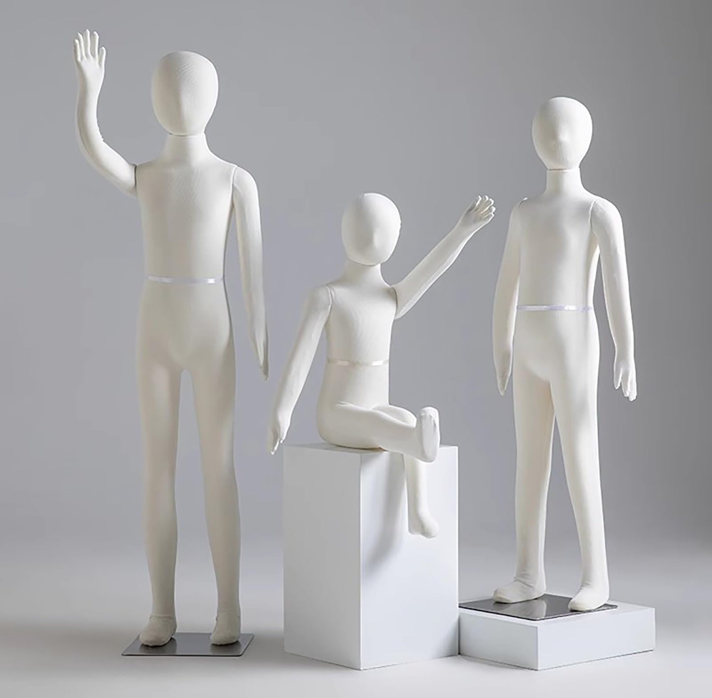 Adjustable Soft Full Body Mannequin for Kids Ages 1-14, Ideal for Boutique & Retail, Styrofoam Dress Form Dummy in White, Perfect for Displaying Children's Clothing(White 3 Years Old)