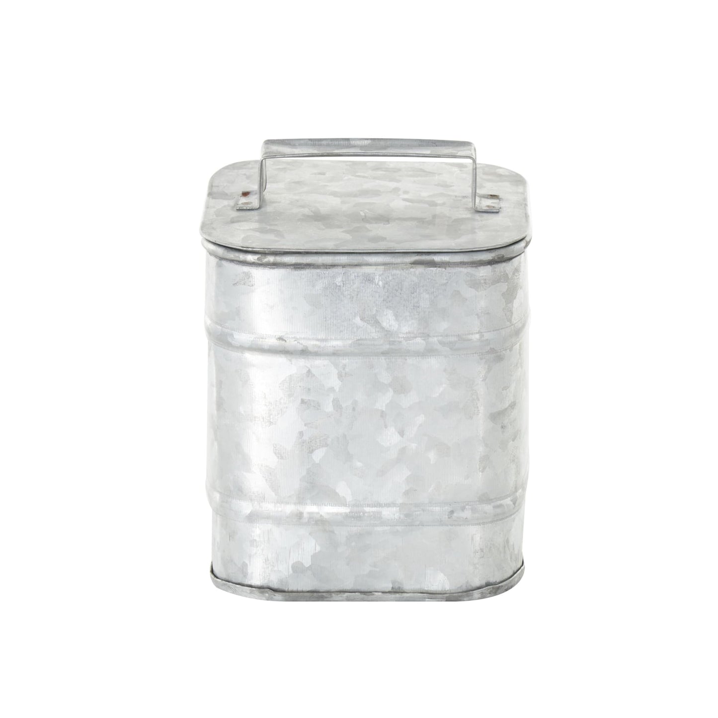 Deco 79 Metal Decorative Canisters Decorative Containers, Set of 2 Decorative Keepsake Boxes 8", 7"H, Silver