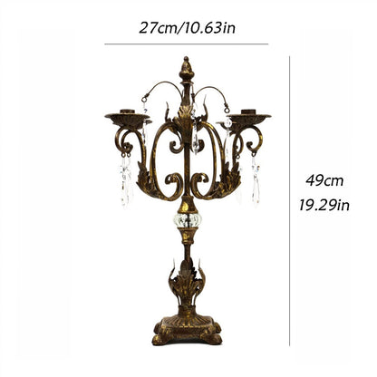 cfycfy987 Candelabra European Style Rural Retro Old Candlestick Ornaments Metal Four-Head Candle Holder Table Decoration Candle Sticks Holder