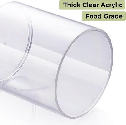 Skiennix Acrylic Qtip Holder Dispenser - 4 Pack Clear Canisters for Cotton Swabs & Makeup Storage