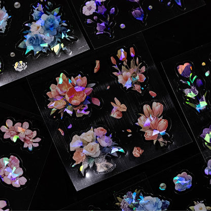 MAFELOE PET Scrapbook Stickers, 100 Sheets of Box Set, Aesthetic Deco Journaling Supplies for Junk Bullet Album Calendars Diary Planner- Flower& Butterfly Series