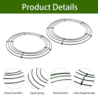 2 Pack Wreath Frames, 12 Inch Large Wire Wreath Frames Form, Dark Green Round Metal Wreaths Ring Frame for St Patricks Day Easter Wreaths Making Supply, Front Door DIY Craft Outdoor Home Decor