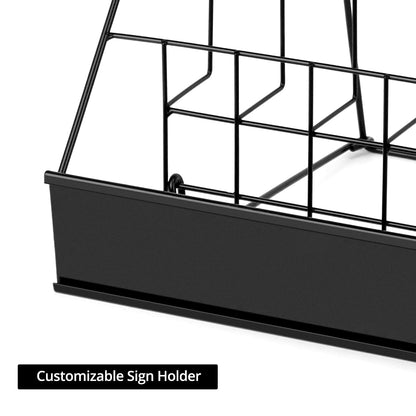 QWORK 4-Tiered Metal Book Display Stand,18.4 x 16.6 x 14.5, Book Signing Wire Rack, Tabletop CD Display Magazine Rack