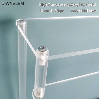 DIWNELEM 5 Tier Acrylic Risers - Acrylic Display Stands for Countertop Organizer, Collections and Cosmetics (11.6 * 11.8 * 9.6 inch)