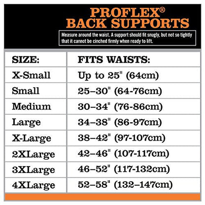 Ergodyne ProFlex 1650 Back Support Belt, 7.5" Elastic, Adjustable, Removeable Straps, Black, Medium