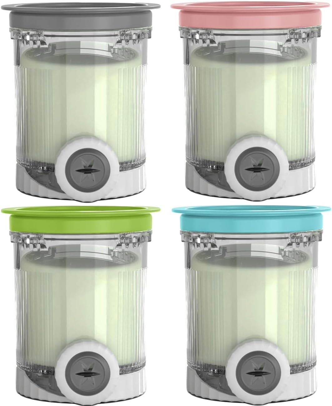 AUMUA 4 Pack NC701 NC700 16oz Ice Cream Pints and Lids Compatible with Ninja Series Swirl Creami Ice Cream & Soft Serve