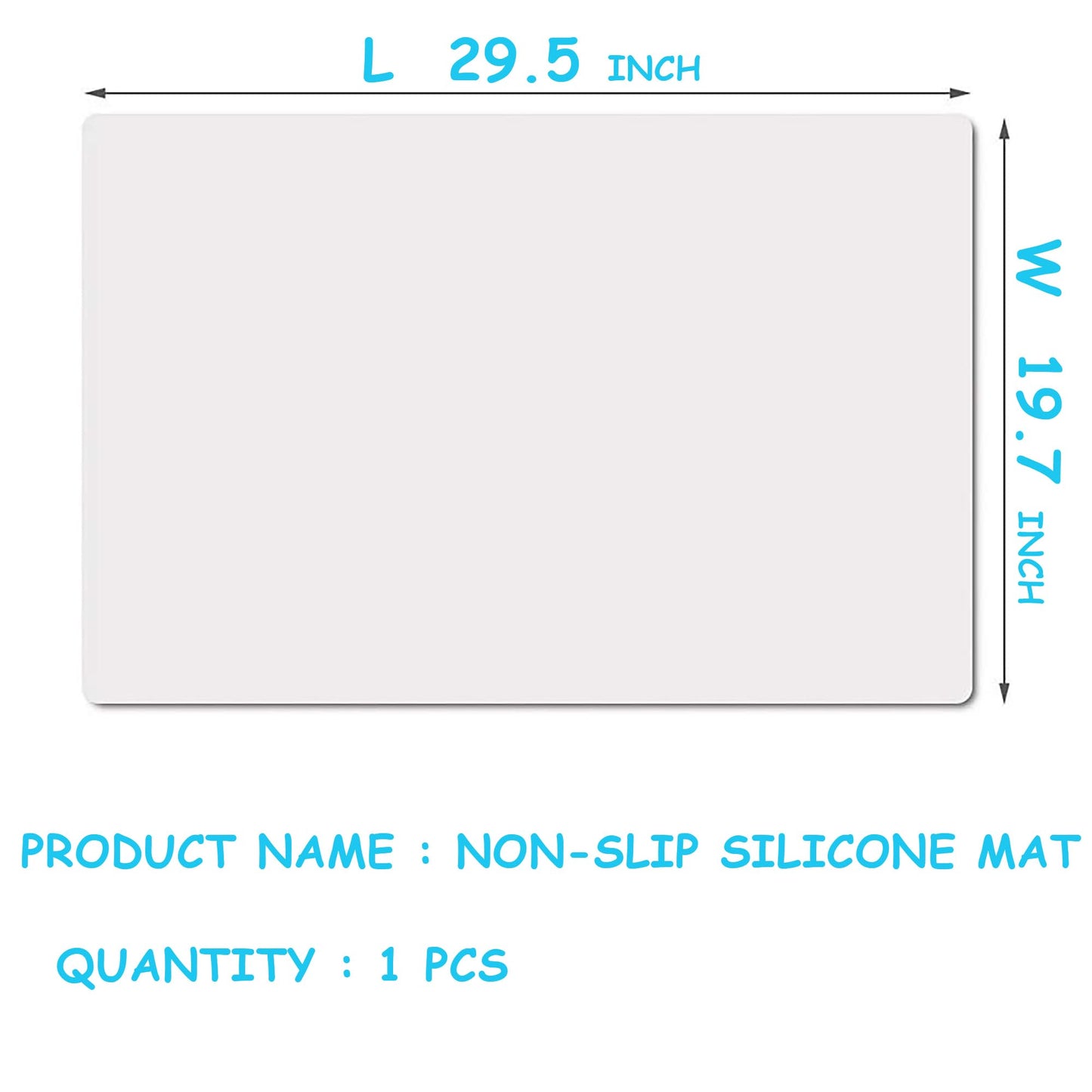 PABUSIOR Large Silicone Mat for Crafts: Heat Resistant Non-Slip 19.7×29.5 In Translucent Silicone Liner for Jewelry, Epoxy Resin, Glitter Slime, Manicure, DIY Sheet, 1/Pack