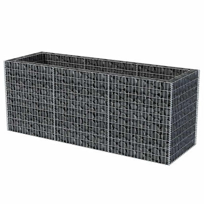 hliofuir Galvanized Steel Large Raised Garden Bed 106.3"x106.3"x39.4", Silver Rectangular Planter Box for Outdoor Vegetables, Flowers & Herbs