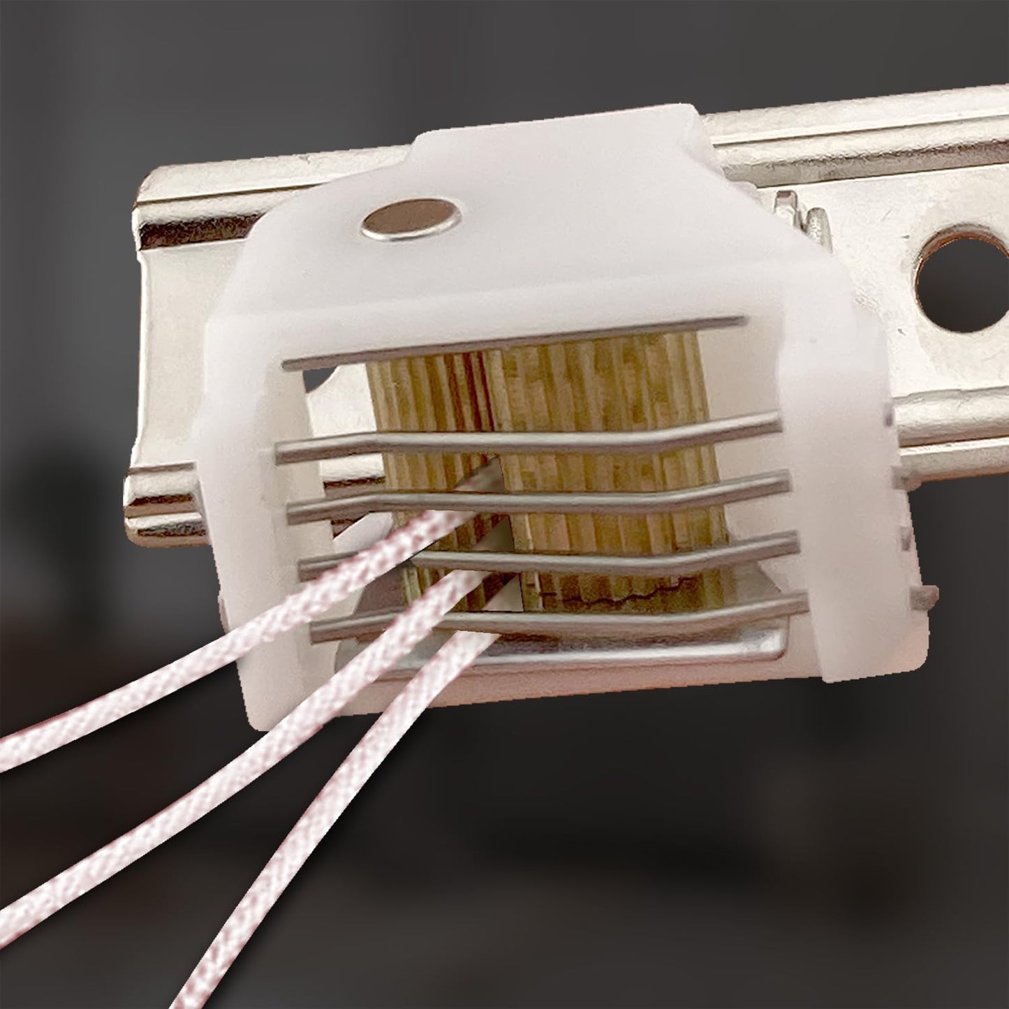 Amazing Drapery Hardware Large White Roman Shade Cord Lock - 8-Pack with Dual Brass Wheels, Holds 5 Lift Cords