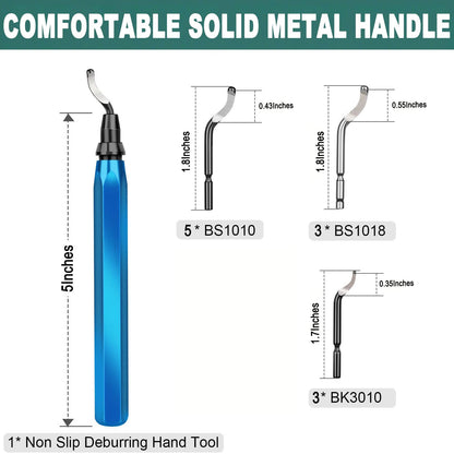 3D Print Deburring Tool Set with 11pc High Speed Steel Multipurpose Blades Removing Burr 5Pcs Needle File 1pc Micro Wire Cutter for 3D Printed Edges Metal Resin Copper Plastic PVC Pipes