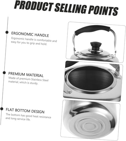 Cabilock Whistling Stainless Steel Kettle, Handheld Hot Water Teapot, Kitchen Water Boiler, Japan Anti-scald Tea Maker