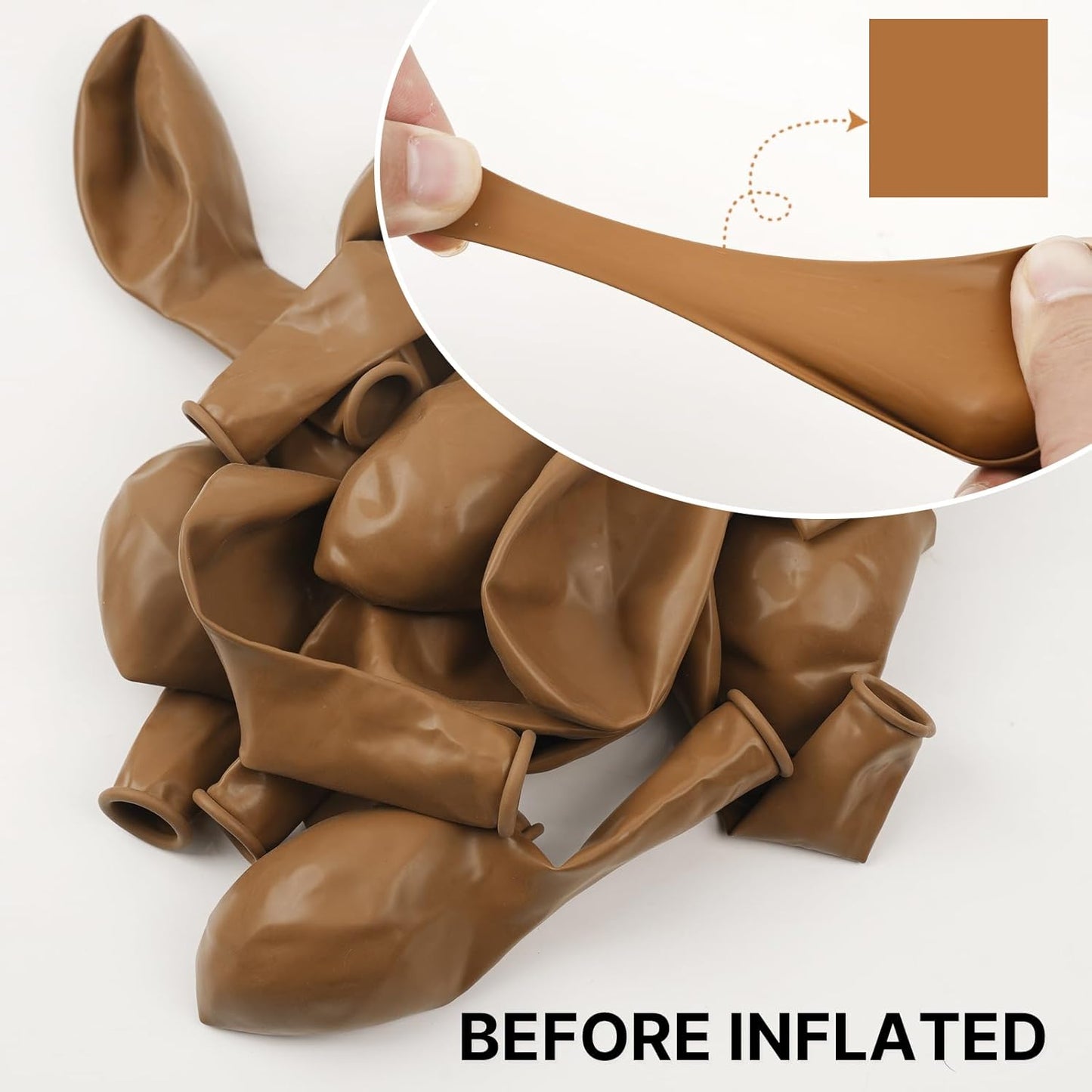 PartyWoo 12-Inch Tan Balloons - 100 Pcs Boho Neutral Light Brown Latex for Graduation & Baby Showers