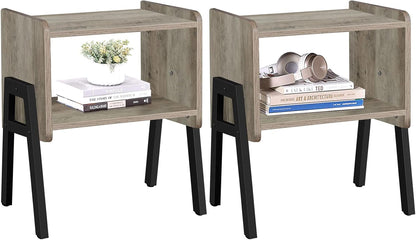 Set 2, TB01BG039 TUTOTAK Nightstnd, of Stackable End Tables, Side Table, Bedside Tables with Open Storage Shelf