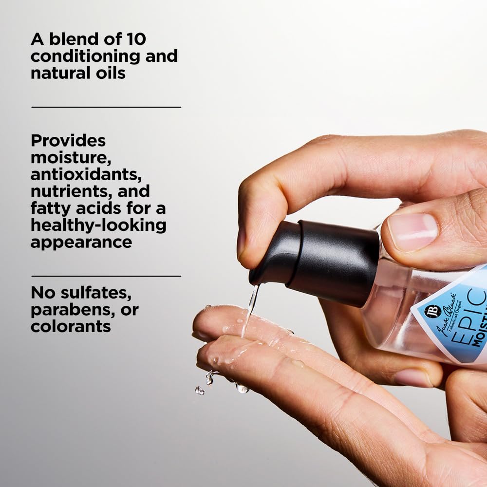 Jack Black Epic Moisture Ultimate MP10 Nourishing Oil, 2 Fl Oz – Multi-Purpose Moisturizing Body Oil and Beard Oil with 10 Natural Oils for Face, Beard, Body, Hair, Elbows, Feet and Cuticles