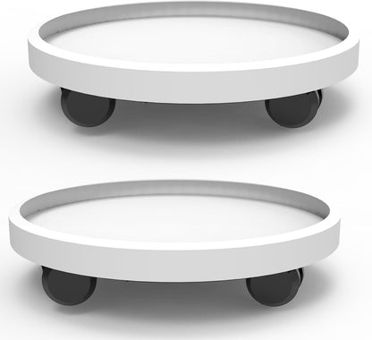 WanderingDonkey 2 Pack 12.6 Inch of Heavy Duty Plant Caddy with Wheels,Rolling Plant Stand Pot Trolley,Wheeled Planter