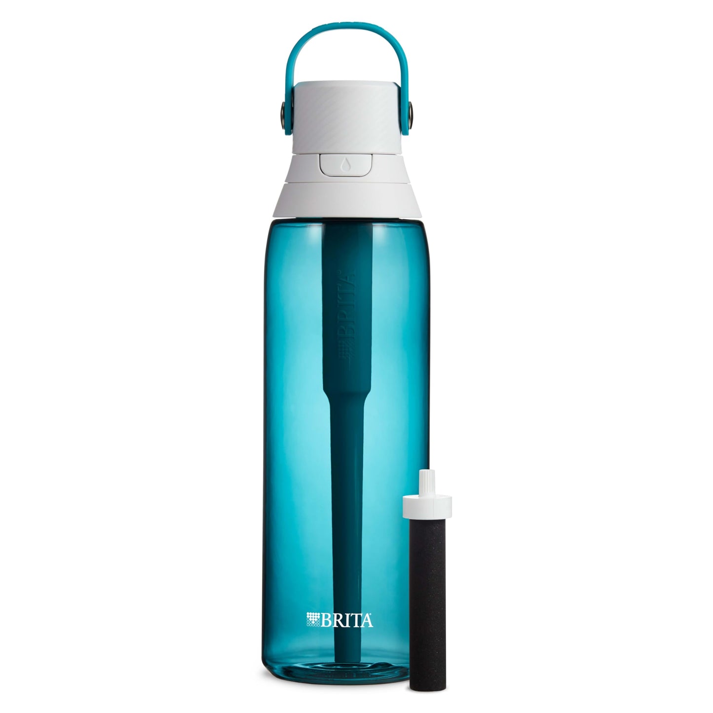 Brita Insulated Filtered Water Bottle with Straw, Reusable, Christmas Gift and Stocking Stuffer For Men and Women, BPA Free Plastic, Sea Glass, 26 Ounce